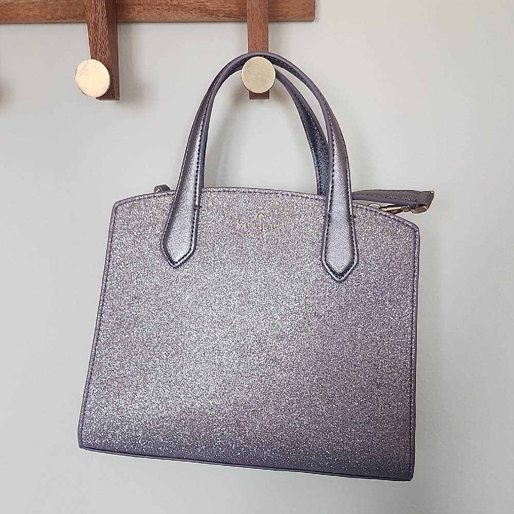 Kate Spade Silver Satchel with Shimmering Finish